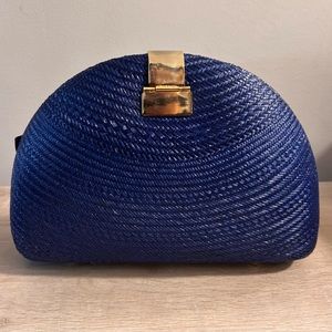 Blue Straw Bag